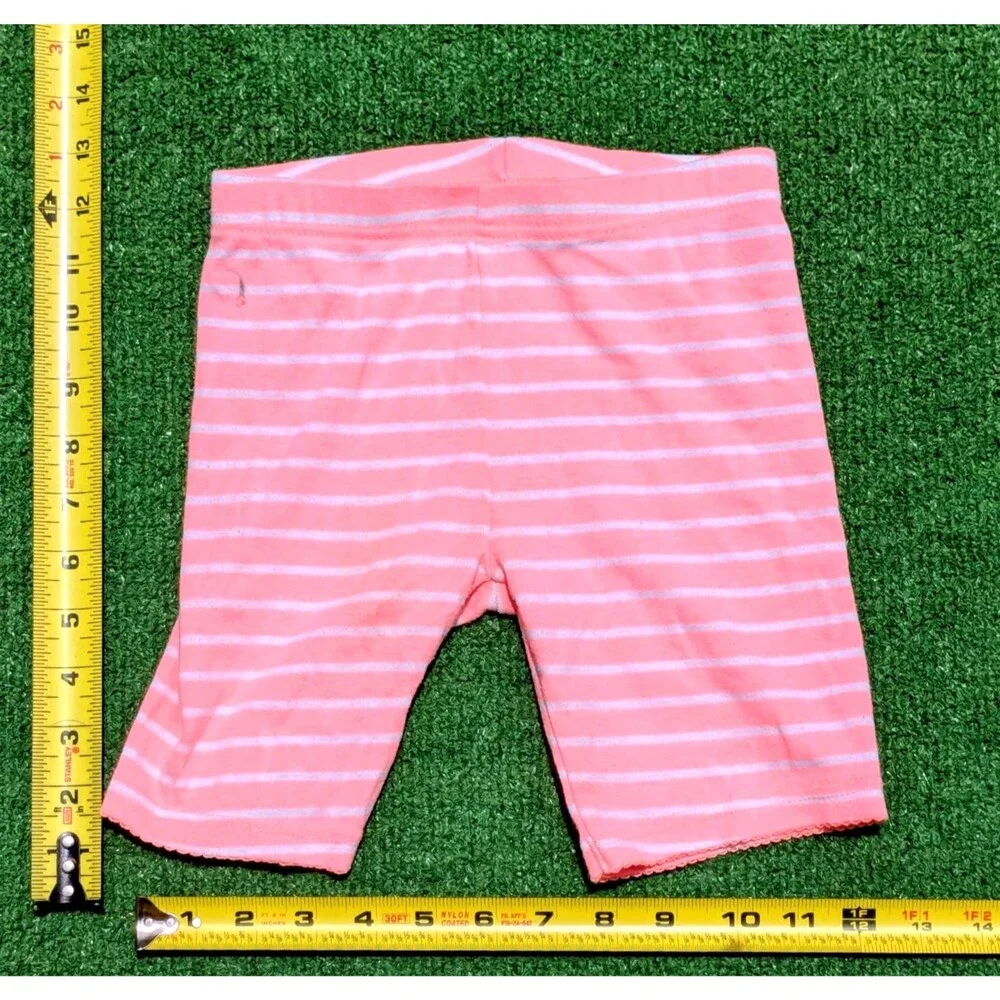 Carter's Girls Pink White Striped Snug Fit Pajama Bottom Shorts 5T EUC